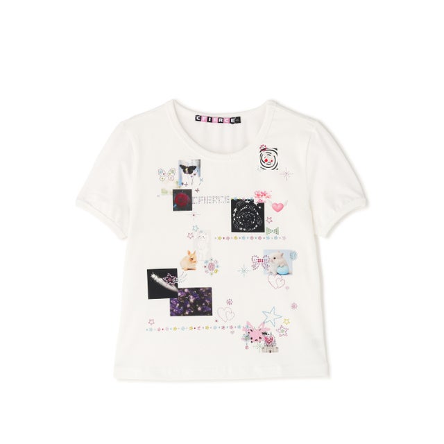 CFIERCE／STICKER T SHIRT （ホワイト）