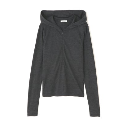 CLANE／HALF ZIP WOOL HOODED （アイボリー2）｜詳細画像