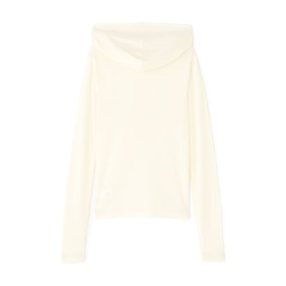 CLANE／HALF ZIP WOOL HOODED （アイボリー2）｜詳細画像