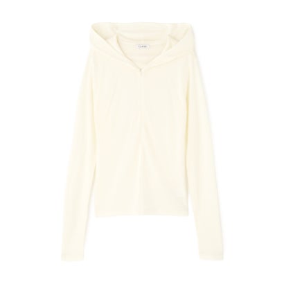 CLANE／HALF ZIP WOOL HOODED （グレー）｜詳細画像