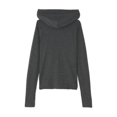 CLANE／HALF ZIP WOOL HOODED （グレー）｜詳細画像