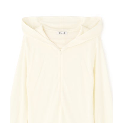 CLANE／HALF ZIP WOOL HOODED （グレー）｜詳細画像