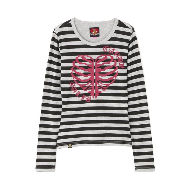 C GALFY／骨×LOVE ロンTee （グレー）