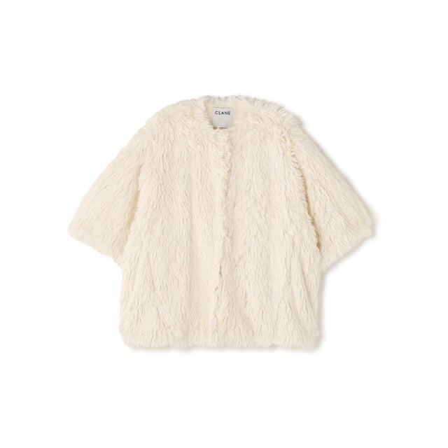 CLANE／HALF SLEEVE FAKE FUR （アイボリー2）