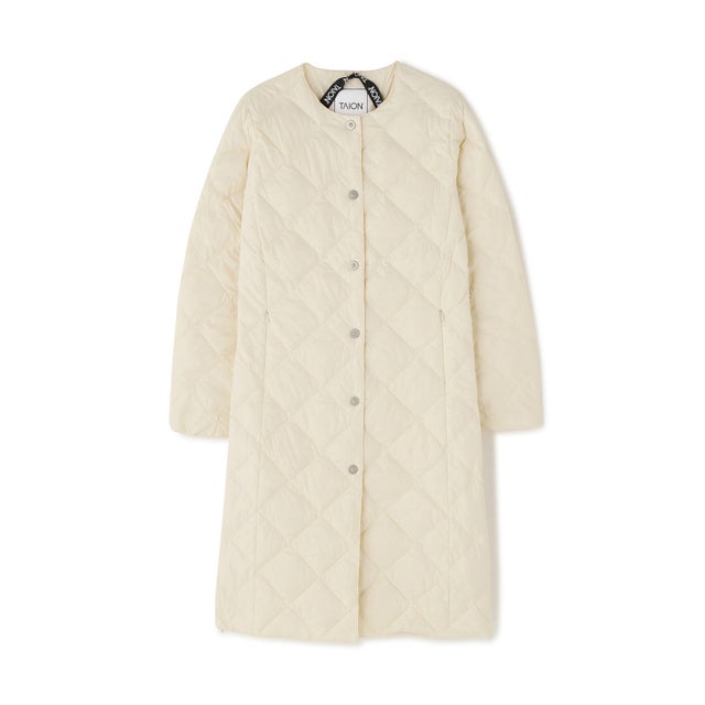 TAION/タイオン/SINGLE CITY CREW NECK LONG DOWN JACKET （オフホワイト3）
