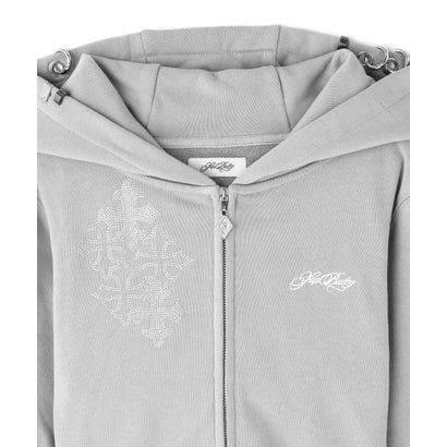エルエイチピー L.H.P. SupBaby by SUPPLIER/Multi Cross Rhinestone Pierce  Hoodie （ブラック）｜詳細画像