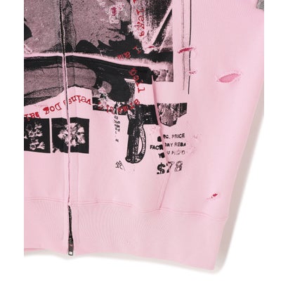 エルエイチピー L.H.P. emary/エメリー/Damaged Scarred Cd Zip Hoodie （ブラック）｜詳細画像