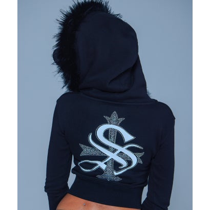 エルエイチピー L.H.P. SupBaby by SUPPLIER/サプベイビーバイサプライヤー/Baby Cross Fur Zip Hoodie （ブラック）｜詳細画像