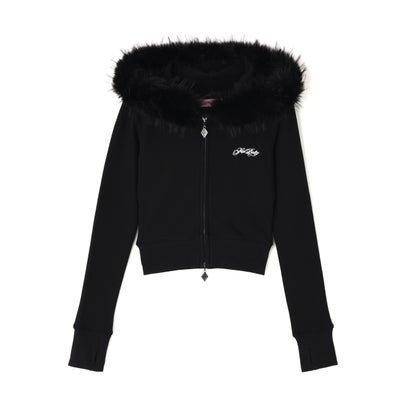 エルエイチピー L.H.P. SupBaby by SUPPLIER/サプベイビーバイサプライヤー/Baby Cross Fur Zip Hoodie （ブラック）｜詳細画像