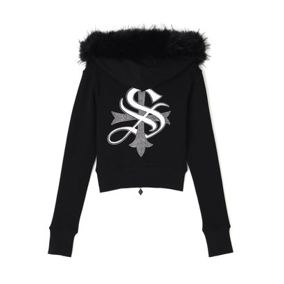 エルエイチピー L.H.P. SupBaby by SUPPLIER/サプベイビーバイサプライヤー/Baby Cross Fur Zip Hoodie （ブラック）｜詳細画像