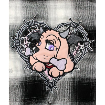 エルエイチピー L.H.P. GALFY/ガルフィー/小悪魔犬萌え袖チェックシャツ （ブラック）｜詳細画像