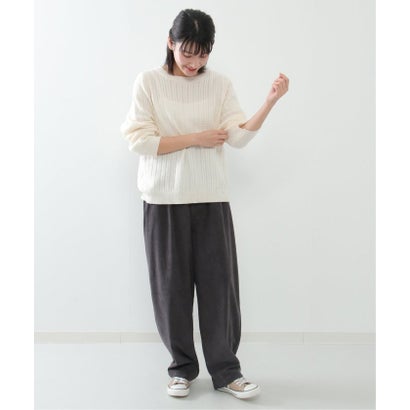 【洗濯機で洗える】ケーブルニット （ホワイト）｜詳細画像