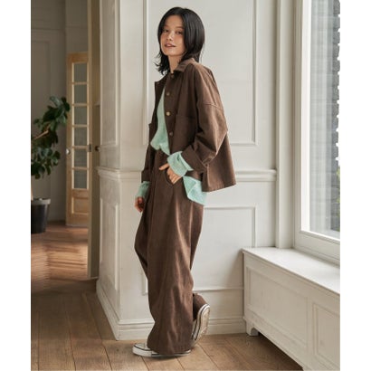 ホソコールワイドイージーパンツ （ネイビーブルー）｜詳細画像