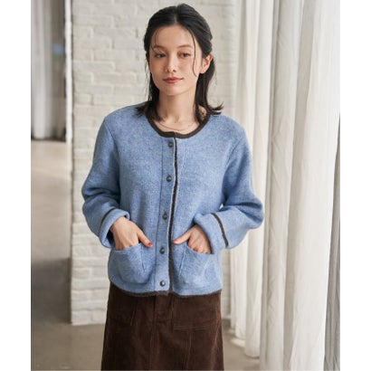 ショートハイショクラインニットカーデ （ベージュ）｜詳細画像