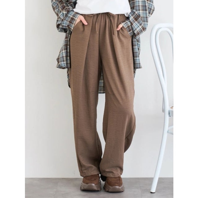 ドロスト付きツイルピーチバレルパンツ （モカ茶）