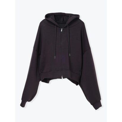 ダンボールニットショートZIPパーカー （黒）｜詳細画像