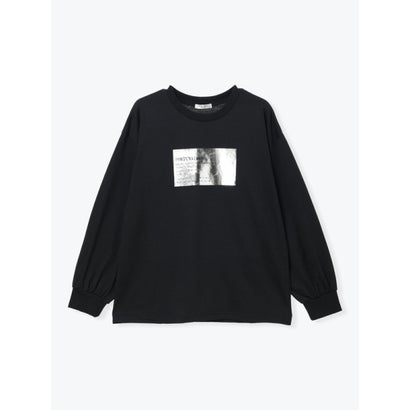 箔プリントロングTシャツ （濃グレー）｜詳細画像
