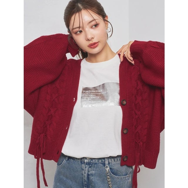 箔プリントロングTシャツ （白）