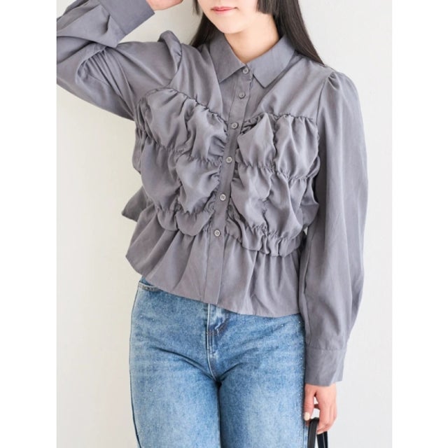 ピーチシャーリングシャツ （サックス）