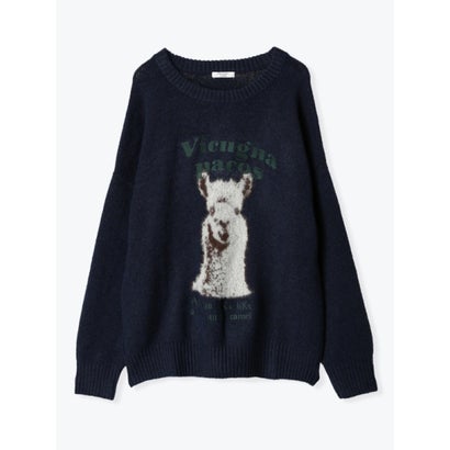 ルディックパーク Ludic Park アルパカ柄シャギーニットプルオーバー （紺）｜詳細画像