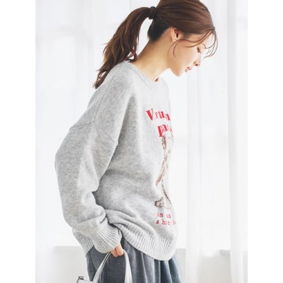 ルディックパーク Ludic Park アルパカ柄シャギーニットプルオーバー （紺）｜詳細画像