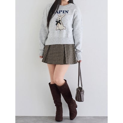 ルディックパーク Ludic Park うさぎ柄シャギーニットプルオーバー （グレー）｜詳細画像