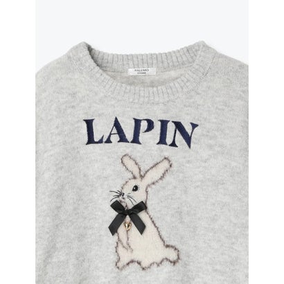 ルディックパーク Ludic Park うさぎ柄シャギーニットプルオーバー （ワイン）｜詳細画像