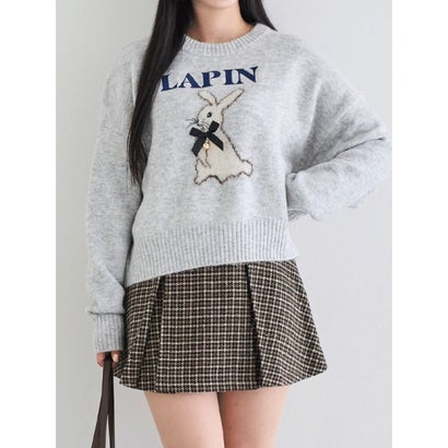 ルディックパーク Ludic Park うさぎ柄シャギーニットプルオーバー （アイボリー）｜詳細画像