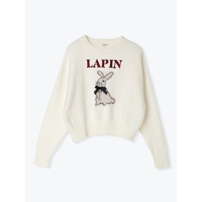 ルディックパーク Ludic Park うさぎ柄シャギーニットプルオーバー （アイボリー）｜詳細画像