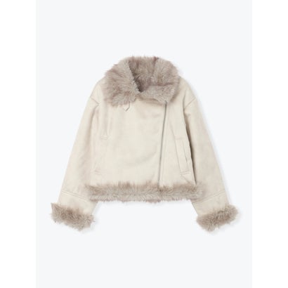 ルディックパーク Ludic Park フェイクムートンファージャケット （アイボリー）｜詳細画像