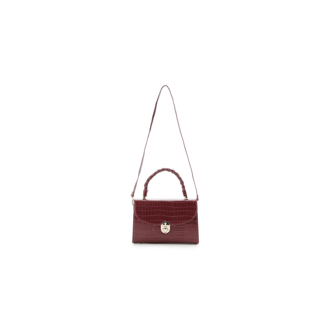 LILY BROWN Lily Brown ツイストハンド型押しバッグ レッド 