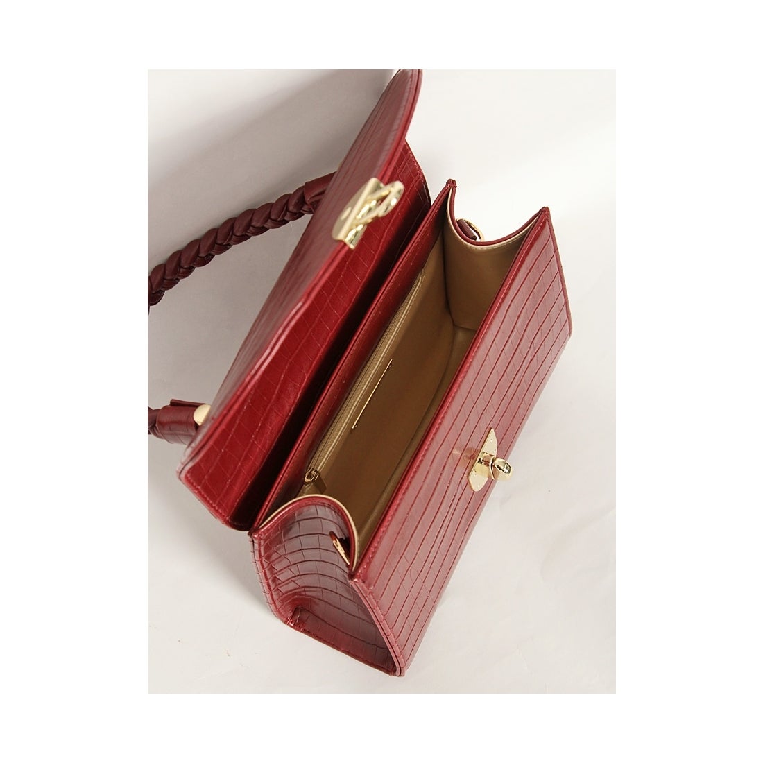 LILY BROWN Lily Brown ツイストハンド型押しバッグ レッド 