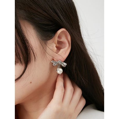 マリンリボンパールピアス （GLD）｜詳細画像