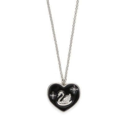 スワンモチーフハートネックレス （BLK）｜詳細画像