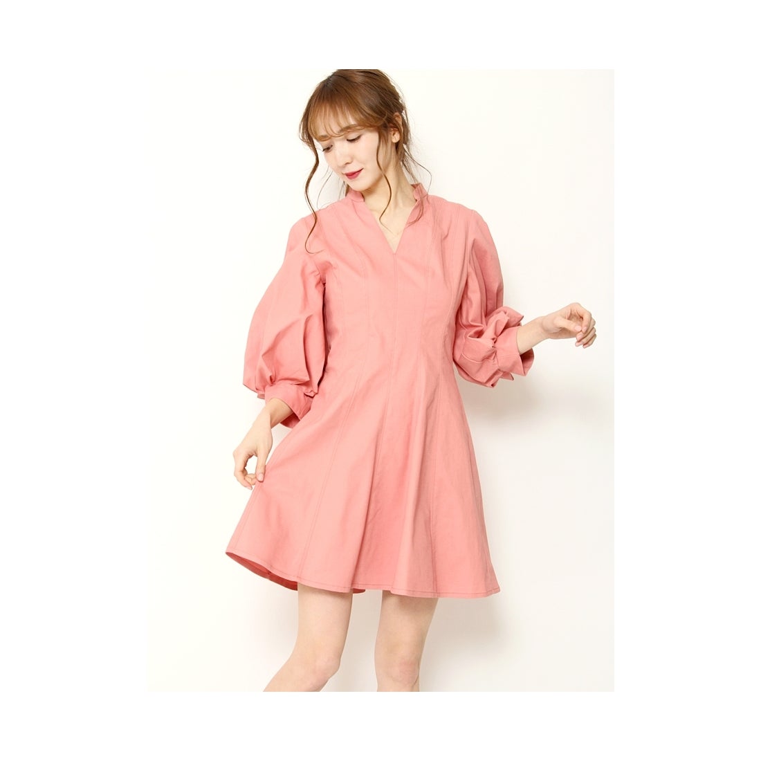 LILY BROWN Lily Brown 袖ボリュームワンピース インディゴ 
