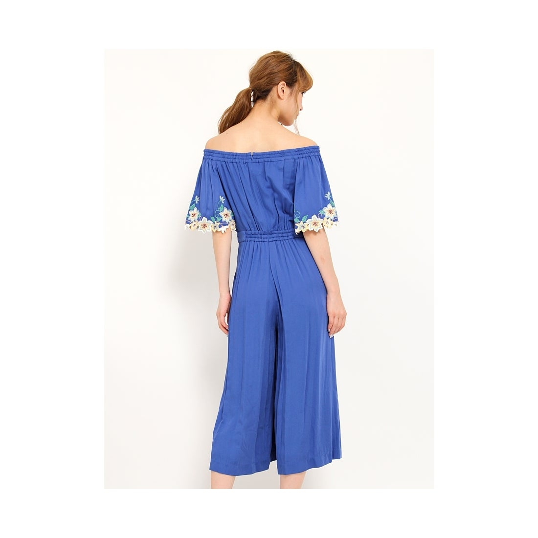 LILY BROWN Lily Brown 袖刺繍オフショルロンパース ピンク 