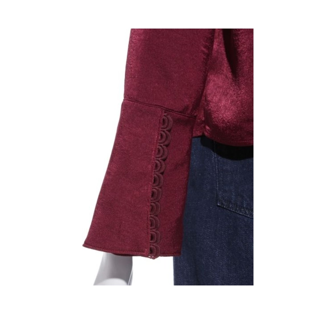 LILY BROWN Lily Brown フリル衿サテンブラウス BRD -ファッション通販 