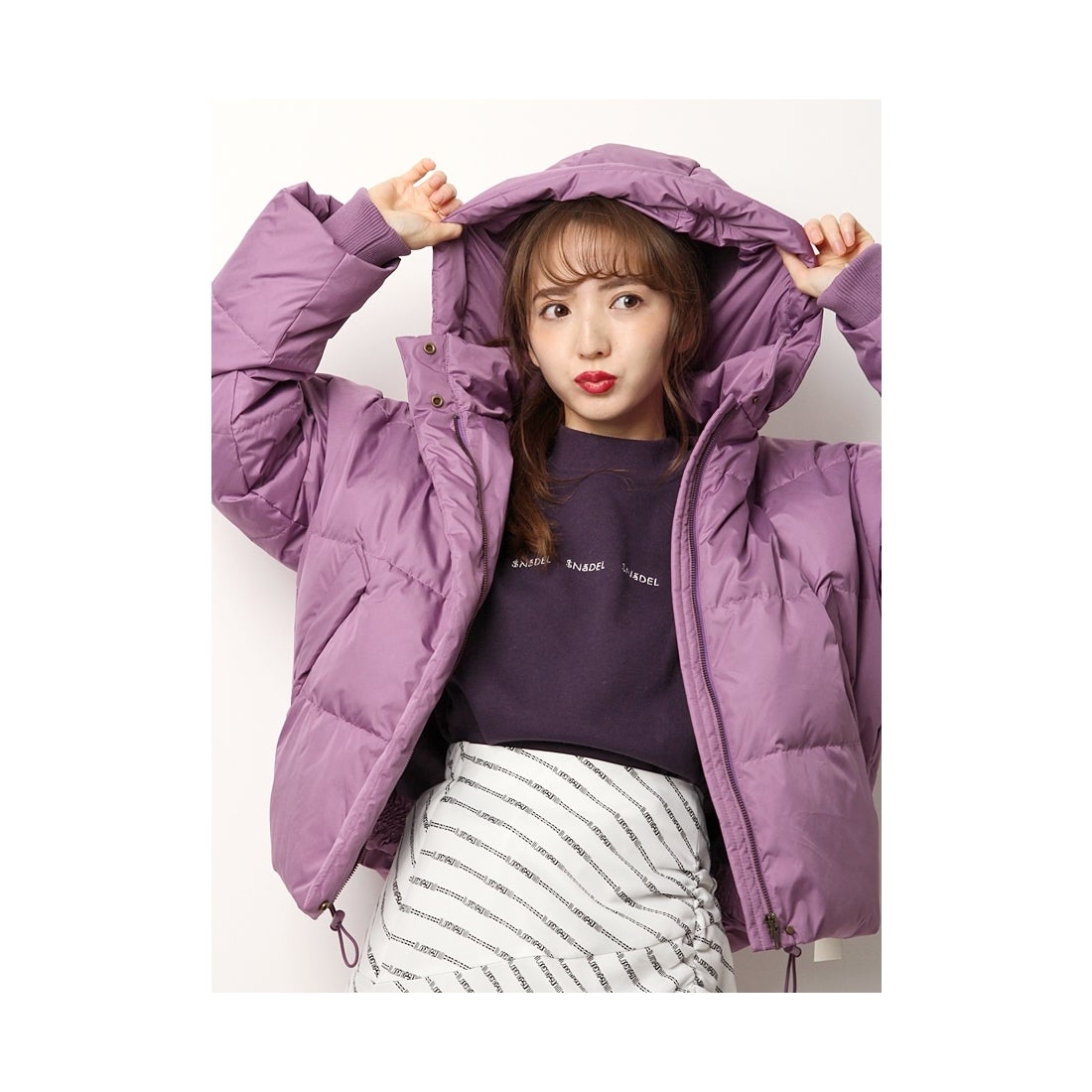 LILY BROWN Lily Brown カラーダウンコート アイボリー -靴 