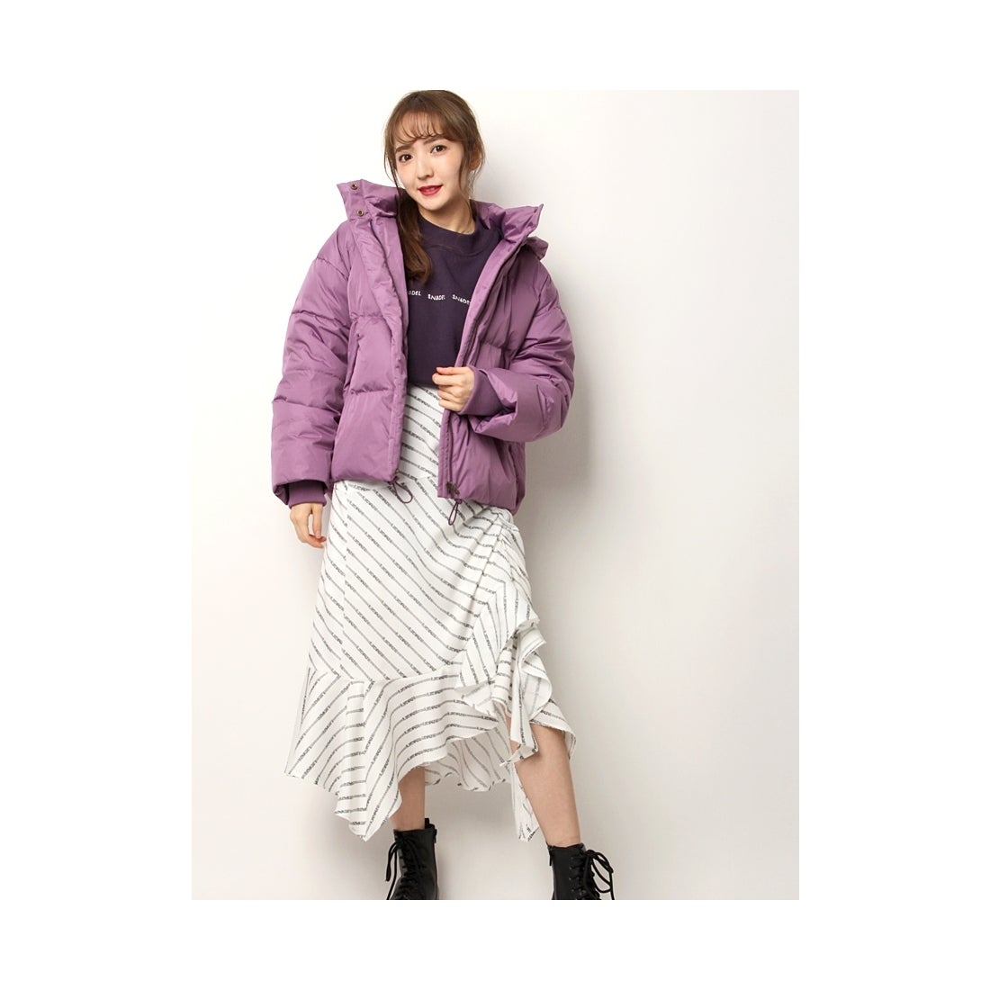 LILY BROWN Lily Brown カラーダウンコート アイボリー -靴 