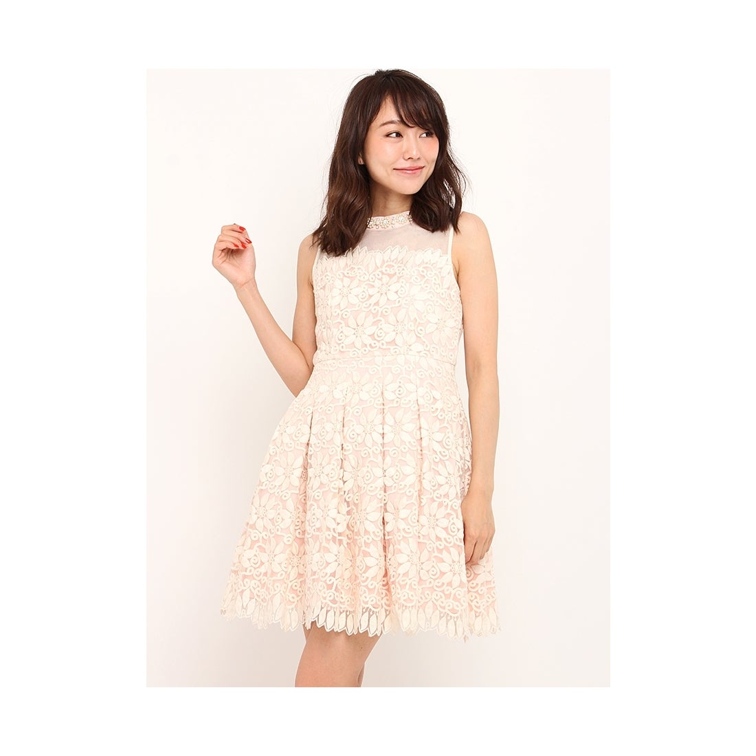 LILY BROWN Lily Brown [L.BCANDYSTOCK]ネックビジューレース 