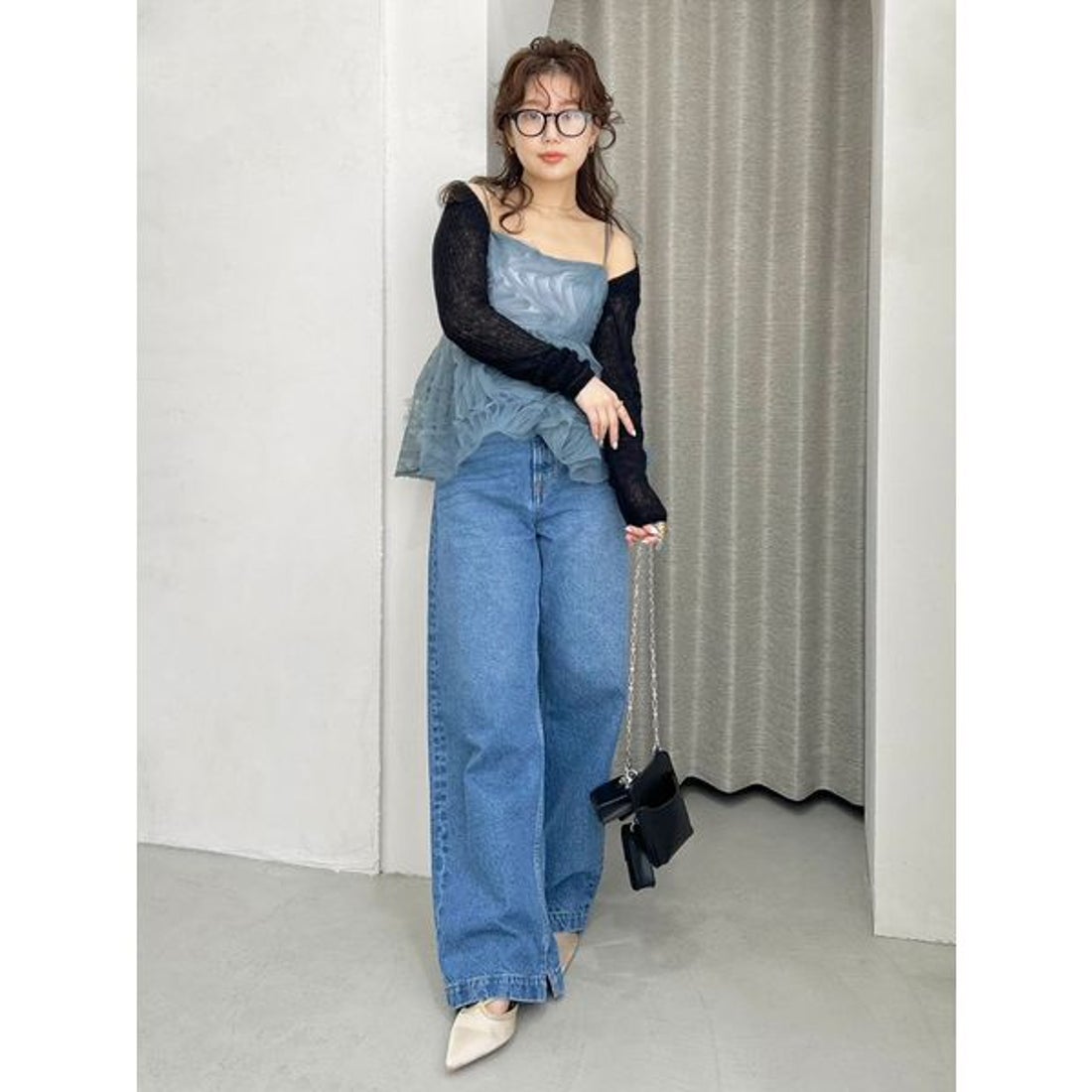リリーブラウン LILY BROWN シアーチュールトップス （BLK 