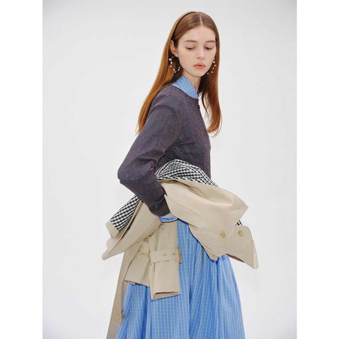 リリーブラウン LILY BROWN クラシックミドルトレンチコート （NVY