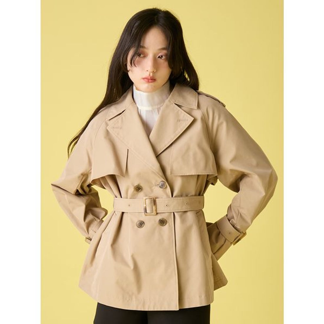 リリーブラウン LILY BROWN クラシックミドルトレンチコート （NVY