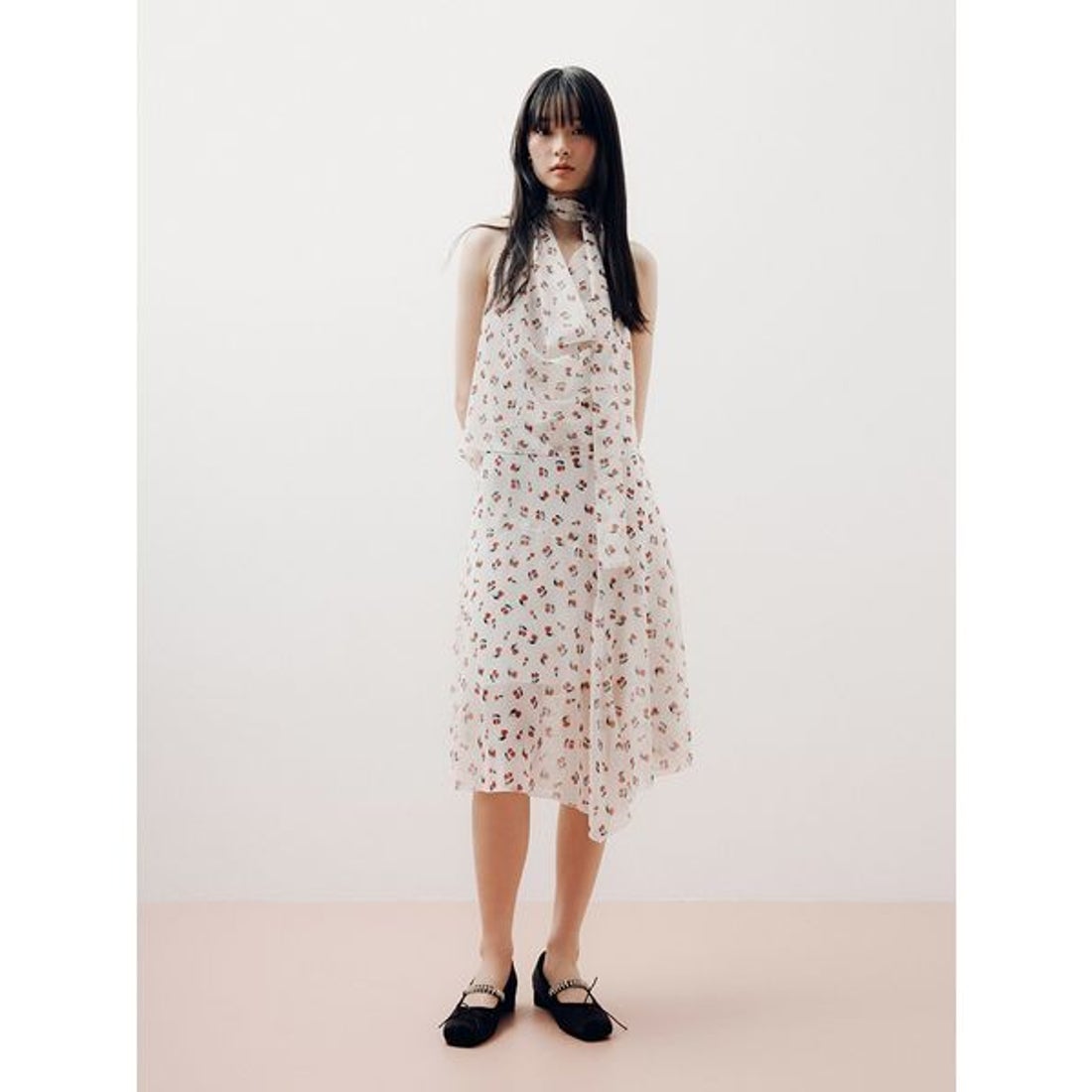 リリーブラウン LILY BROWN フルーツシフォンホルタートップス （PPL