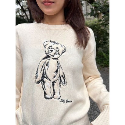 【Lily Bear】エンブロイダリーニット （GRN）｜詳細画像