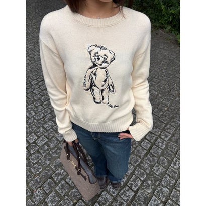 【Lily Bear】エンブロイダリーニット （NVY）｜詳細画像