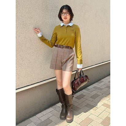 ラウンドカラーニットトップス （GRY）｜詳細画像