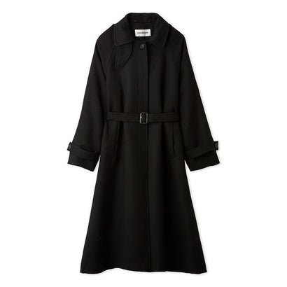 ファーカラーウールロングコート （BLK）｜詳細画像