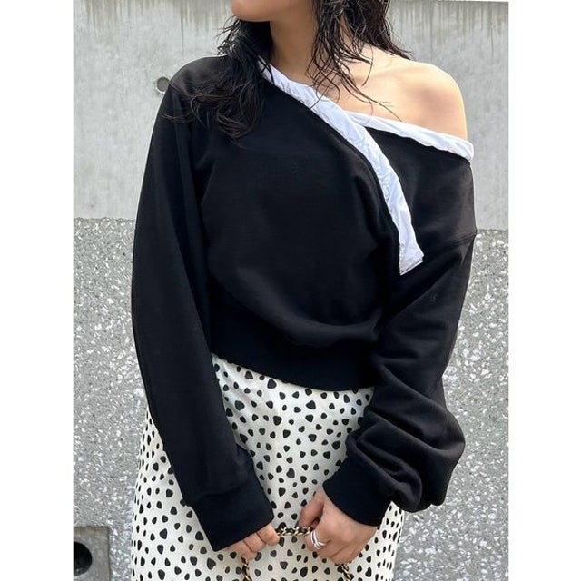 ツイストフリルスウェット （BLK）