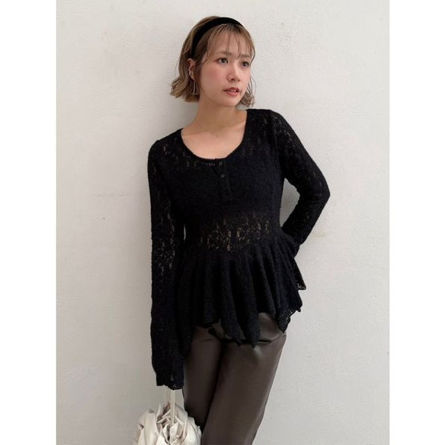 ペプラムカットトップス （BLK）